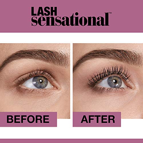 Maybelline New York - Lash Sensational Intense Black, Máscara de Pestañas, Tono Negro Intenso - 9,5 ml