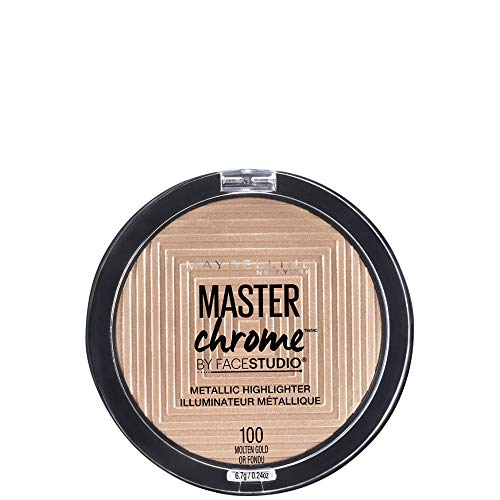 Maybelline New York Master Chrome - Polvos Iluminadores Metalizados, Tono 100 Molten Gold