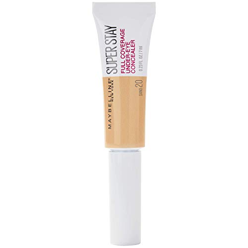 Maybelline New York Super Stay 24H Corrector de Ojeras Alta Cobertura y Larga Duración Tono 20 Sand Color Medio