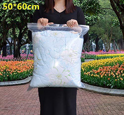 meridy Bolsas de plástico Transparente Que se Pueden Volver a sellar, Bolsas de Almacenamiento Selladas, Engrosamiento y Durabilidad, Bolsas de Sellado de Prensa,50x60cm 20PCS