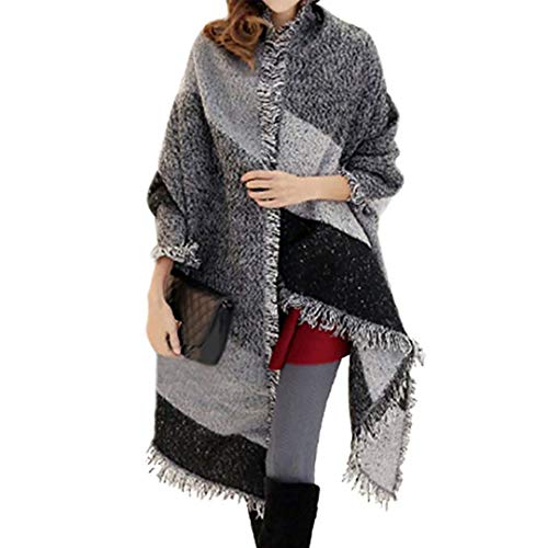 Miss Lulu Mujer Bufandas Invierno Bufandas Largas de Invierno Cozy Grib Grande Chal Cálido Moda