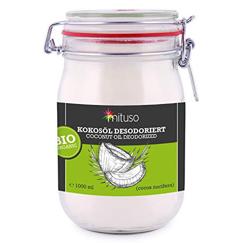 Mituso Aceite De Coco Orgánico, Insípido (Desodorizado), 1000 ml