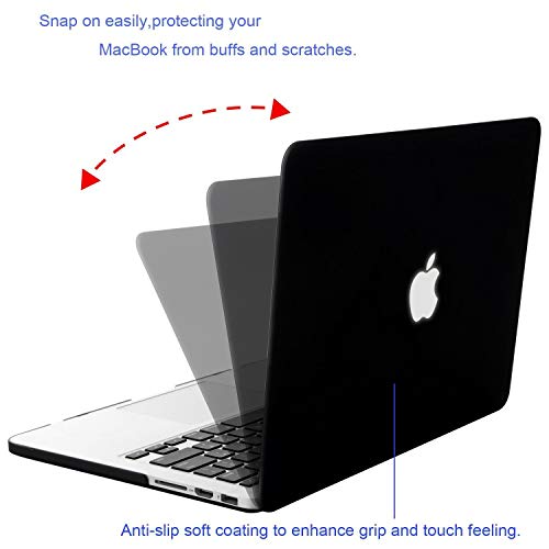 MOSISO Funda Dura Compatible con MacBook Pro 13 Retina A1502 / A1425 (Versión 2015/2014/2013/fin 2012), Ultra Delgado Carcasa Rígida Protector de Plástico Cubierta, Negro