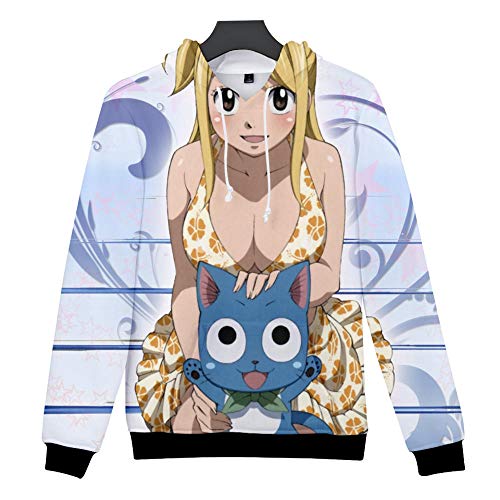 MumuXiDy Fairy Tail Sudadera con Capucha con Estampado 3D De Anime Japonés Otoño E Invierno Sudadera con Capucha De Lana Unisex Manga Larga Sudadera De Manga Larga De Primavera Y Otoño Fairy Tail