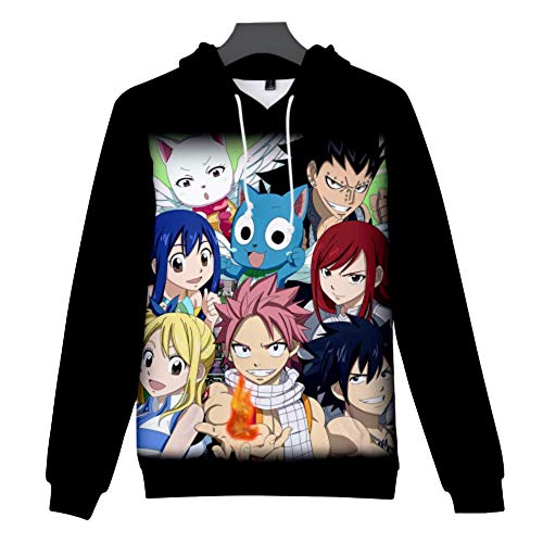 MumuXiDy Fairy Tail Sudadera con Capucha con Estampado 3D De Anime Japonés Otoño E Invierno Sudadera con Capucha De Lana Unisex Manga Larga Sudadera De Manga Larga De Primavera Y Otoño Fairy Tail