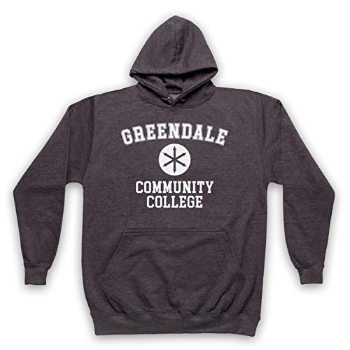 My Icon Art & Clothing Community Greendale Community College Sudadera con capucha para adultos Gris gris oscuro XL/Pecho 121,92 cm-127 cm