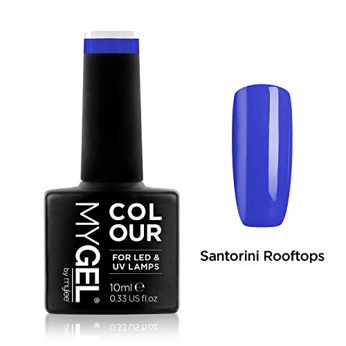 Mylee - Esmalte de uñas de gel de 10 ml [Santorini Rooftops] UV/LED para manicura y pedicura para uso profesional, salón y en el hogar [gama azul] - larga duración y fácil de aplicar