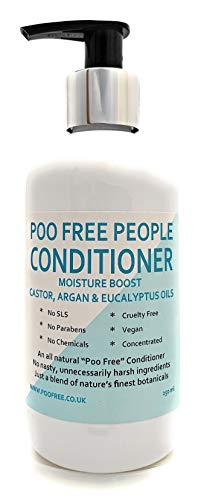 NATURAL - ACONDICIONADOR DE CABELLO - Con ACEITE DE RICINO, ARGAN Y EUCALIPTO - 250ml- por POO FREE - Sin Sulfatos, Sin Parabenos, Sin Silicona. Concentrado, Fàcil de Enjuagar.