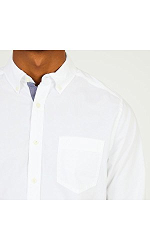 Nautica Men's Classic Fit Stretch Solid Long Sleeve Button Down Shirt, Bright White, XX-Large