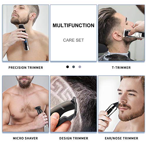 NAVANINO Cortapelos Hombre,Barbero Profesional Electrico Cortador,ortadora de Pelo Recargable, Cortapelos Nariz y Orejas, Máquina de Afeitar, Recortadora Barba y Precisión Impermeable 10 en 1