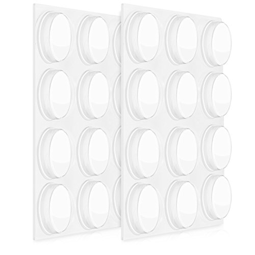 Navaris 24x topes elásticos Transparentes - Amortiguadores Adhesivos para Pared Armario Ø 22 MM - Tope Protector Adhesivo para Puerta