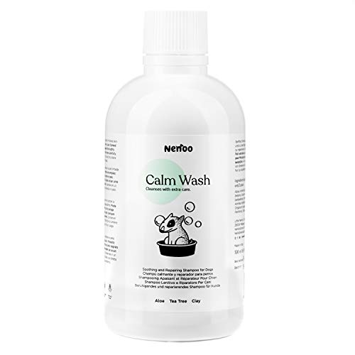 Nenoo Champú Reparador y Relajante para Perro, Calm Wash para la Piel Seca con Picores, con Aloe Vera, Árbol de Té y Caolín (500 ml)