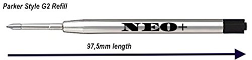 NEO+ - Recambios de bolígrafo calidad, en tinta negro mediana,12 piezas