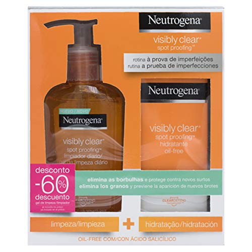 Neutrogena Visible Clear Paquete Hidratante con Limpiador Diario y Crema Hidratante