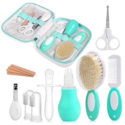 NEWSTYLE Set Para El Cuidado Del Bebé,12 Unids Bebé Kit de Cuidado Diario Conveniente Bebé Kit de Aseo Nail Clipper Tijeras Cepillo de Pelo Peine Manicura