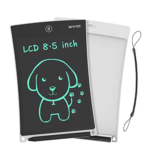 NEWYES 8,5" Tableta de Escritura LCD | Tableta gráfica | Tablet para niños | Ideal como Pizarra Digital para Aprender a Leer, Escribir y para Manualidades | Juguete Educativo (Blanco)