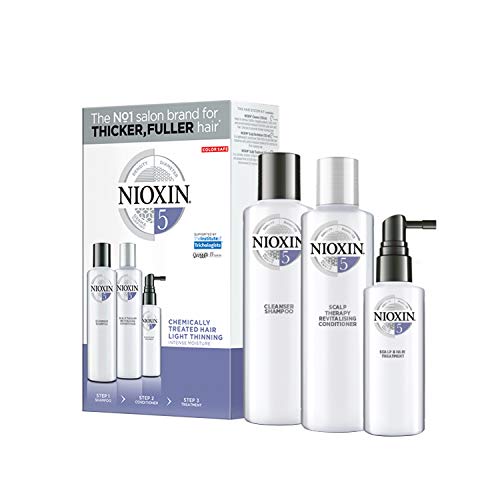 NIOXIN - Trial Kit (Champú, Acondicionador y Tratamiento) Sistema 5- CABELLO QUIMICAMENTE TRATADO _DEBILITAMIENTO LEVE_HIDRATACION INTENSA -(300ml+300ml+100ml), Set 1