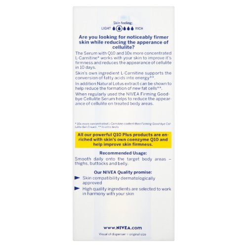 Nivea - Firming good - bye cellulite serum q10 plus, serum anticelulitis, 75 ml