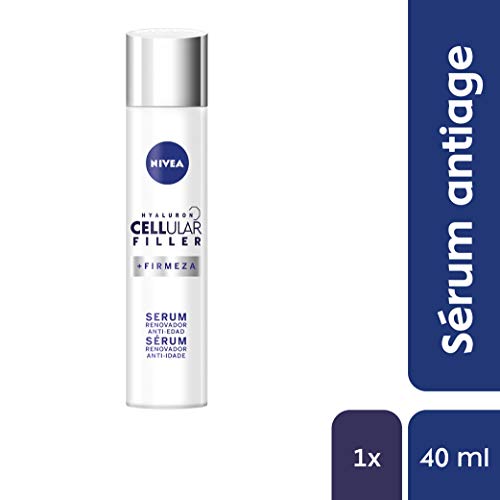 NIVEA Hyaluron Cellular Filler Serum Renovador Antiedad, sérum facial antiedad, sérum reafirmante, sérum antiarrugas para activar la regeneración celular - 1 x 40 ml