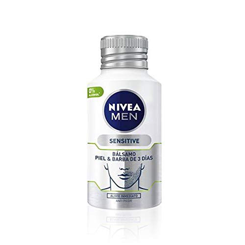 NIVEA MEN Sensitive Bálsamo Piel, bálsamo para barba de 3 días y para la piel del rostro, bálsamo after shave de cuidado facial para un alivio inmediato - 1 x 125 ml