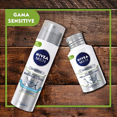 NIVEA MEN Sensitive Bálsamo Piel, bálsamo para barba de 3 días y para la piel del rostro, bálsamo after shave de cuidado facial para un alivio inmediato - 1 x 125 ml