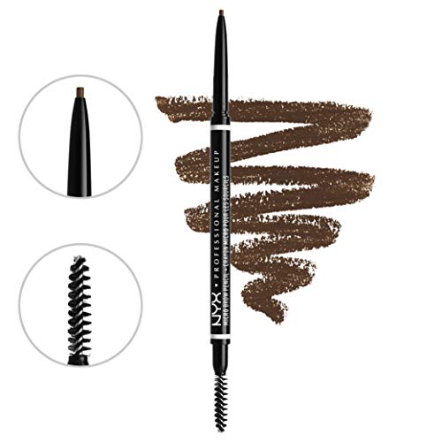 NYX Professional Makeup Lápiz de Cejas Retráctil Micro Brow Pencil con Goupillón - Tono Ash Brown