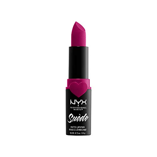 NYX Professional Makeup NYX Professional Makeup Barra de Labios Mate de Larga duración y Cobertura Total Suede Matte Lipstick Tono 12 Clinger Color Rosa, Mujer, Talla única