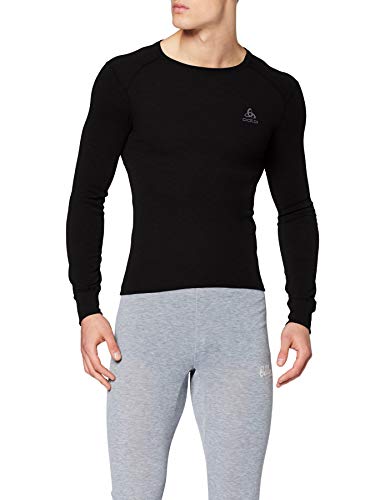 Odlo Bl Top Crew Neck L/S Active Warm Camiseta, Hombre, Black, XL