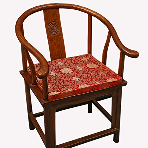 OLEEKA Cojín de Asiento Cojines de Seda Chinos Antiguos Silla de Comedor Estera de Gama Alta Cojín de sillón Decorativo clásico Cojín de Asiento