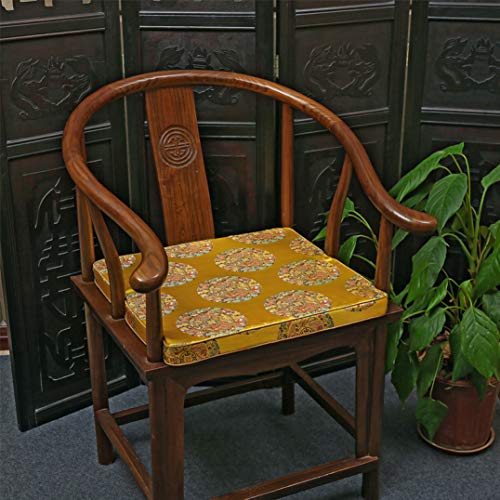 OLEEKA Cojín de Asiento Cojines de Seda Chinos Antiguos Silla de Comedor Estera de Gama Alta Cojín de sillón Decorativo clásico Cojín de Asiento