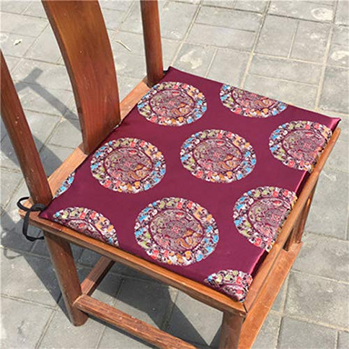 OLEEKA Cojín de Asiento Cojines de Seda Chinos Antiguos Silla de Comedor Estera de Gama Alta Cojín de sillón Decorativo clásico Cojín de Asiento