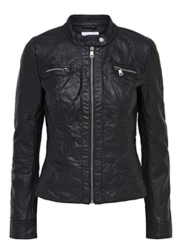 Only Bandit PU Biker Chaqueta, Negro (Black C N 010), 34 (XS) para Mujer