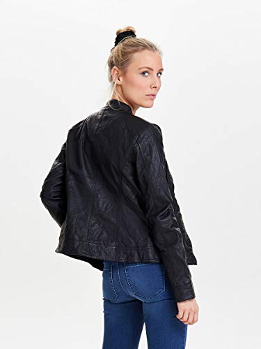 Only Bandit PU Biker Chaqueta, Negro (Black C N 010), 34 (XS) para Mujer