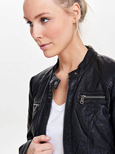 Only Bandit PU Biker Chaqueta, Negro (Black C N 010), 34 (XS) para Mujer