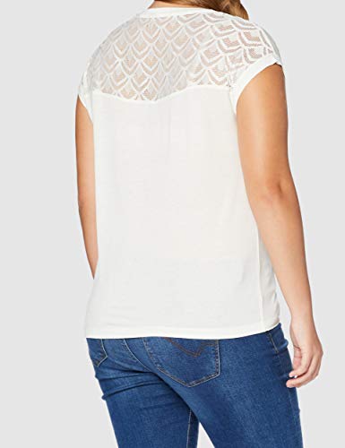 Only Onlnicole S/s Mix Top Noos Camiseta, Blanco (Cloud Dancer Cloud Dancer), Medium para Mujer