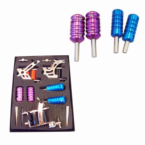 OUKANING Principiante Completa Kit de Tatuaje Pro 3 Ametralladoras de Máquina Para Tatuar 7 Tintas Pedal Tubos Grips Agujas Funte de Alimentacion Materiales Para Tatuar