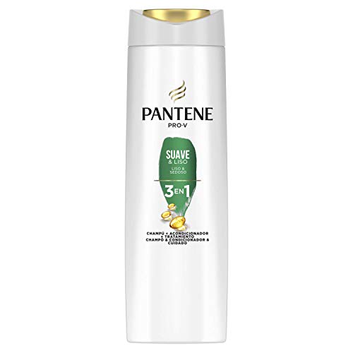 Pantene Pro-V Suave & Liso Champú, Acondicionador y Tratamiento 3 en 1, Suavidad Increíble y Control del Encrespamiento, 300 ml