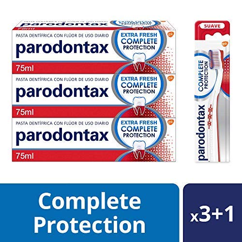 Parodontax Complete Protection Pack para el sangrado de Encías - x3 pastas de dientes + x1 cepillo