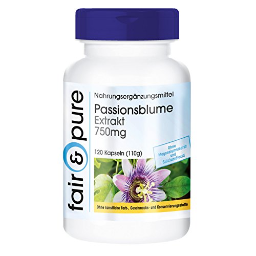 Pasiflora 750mg - Extracto de Passiflora Incarnata - Vegano - Alta pureza - 120 Cápsulas