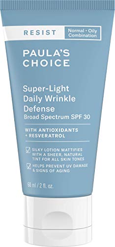 Paula's Choice Resist Crema Hidratante Facial FPS 30 - Crema Solar Antiedad, Antiarrugas y Matifica la Piel - con Óxido de Zinc & Resveratrol - Pieles Mixtas a Grasas - 60 ml