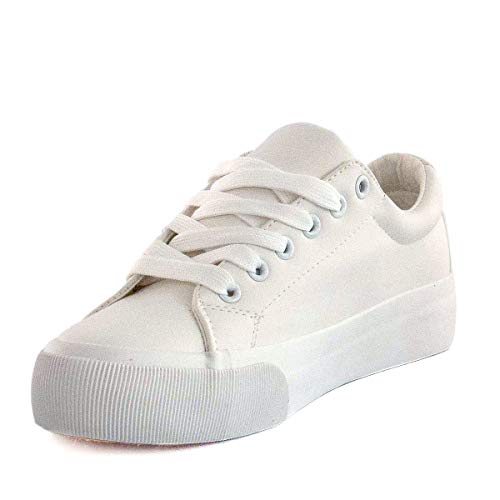 PAYMA - Zapatillas Bambas Deportivas Plataforma Mujer. Tenis Deporte, Casual y Caminar. Cierre Cordones. Interior Acolchado. Piso Eco Print Floral y Blanco.