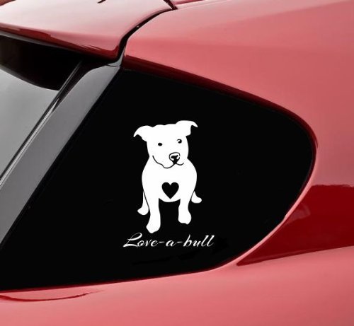 Pegatinas Love a Bull Pitbull Pet Dog Heart Funny vinilo Decal Sticker