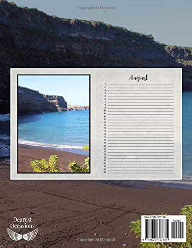 Perpetual Birthday Calendar: Beach Landscapes Perpetual Birthday & Anniversary Calendar 8.5x11 Beach Shoreline Special Event Annual Reminder Calendar Book Journal for ... Home or Office (Beach 01)