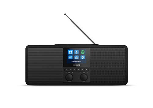 Philips Radio por Internet R8805/10 Dab+ Radio con Spotify Connect (Bluetooth, Temporizador, Alarma Dual, Panel de Carga Qi para Móviles, USB) Color Negro - Modelo de 2020/2021