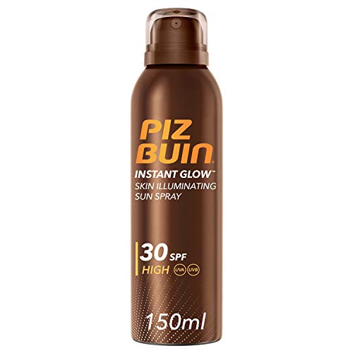 Piz Buin Instant Glow Protector Solar en Spray SPF 30, Protección Alta - 150 ml