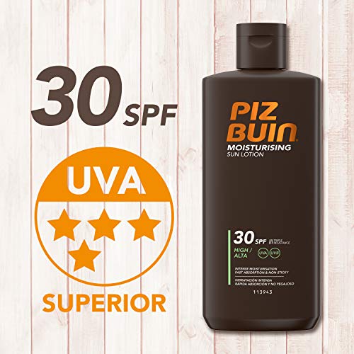 Piz Buin - Protección Solar, Moisturising Loción Solar Hidratante SFP 30 - Protección alta Bote 200 ml