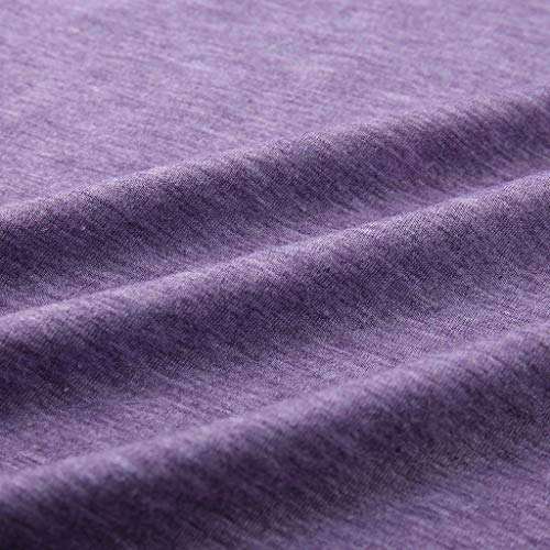 PKTOP Sudaderas casuales de manga larga con cuello en O para mujer, color sólido, de algodón Morado Morado ( M