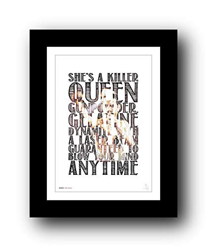 Póster A3, diseño de Freddie Mercury, de la Reina, Killer Queen, letra de la canción, edición limitada