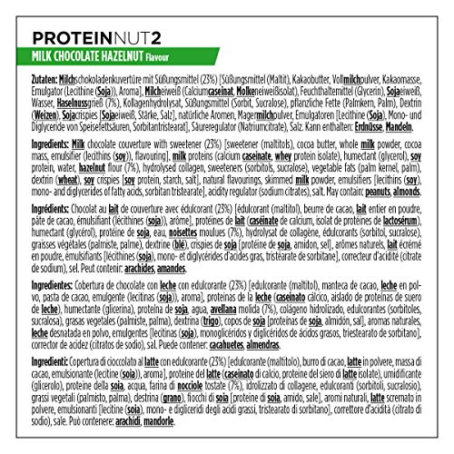 PowerBar Protein Nut2 Milk Choco Hazelnut 18x(2x22,5g) - Barras de Proteína con Bajo Contenido de Azúcar