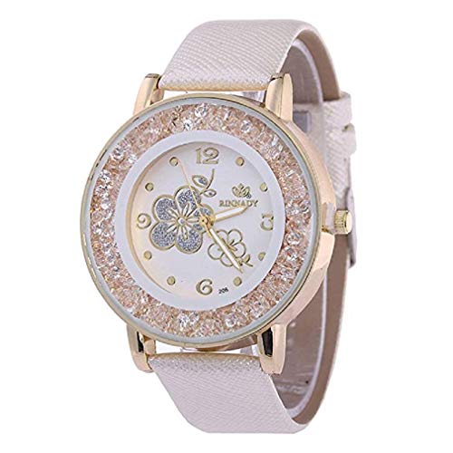 ¡Promoción Relojes de Cuarzo para Mujer, señoras, Chicas Adolescentes, Moda Minimalista, Reloj de Pulsera analógico Casual. (Blanco)